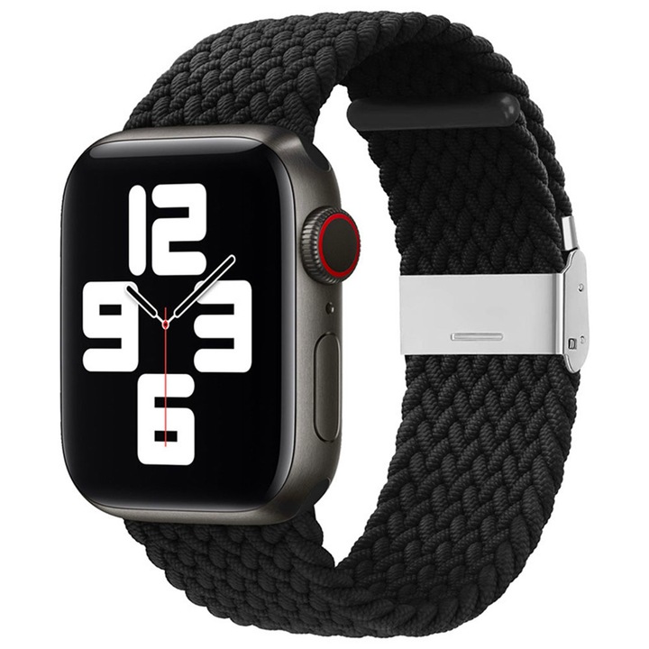 Curea Ceas SmartWatch pentru Apple Watch 1/2/3/4/5/6/7/8/9/SE/SE 2 (38/40/41mm), Comfy to Wear, High Quality, Fashion Design, Sport, Casual, Elegant, Negru