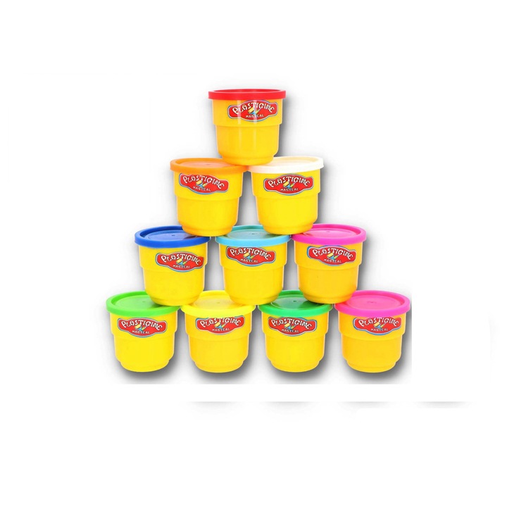 Комплект от 10 контейнера Playdough Playdough, многоцветни