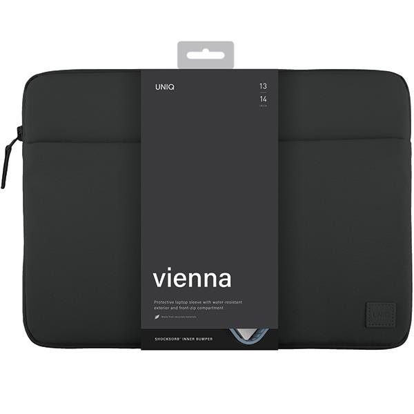 Husa pentru laptop, Uniq, Materiale reciclate, 14 inch, Negru