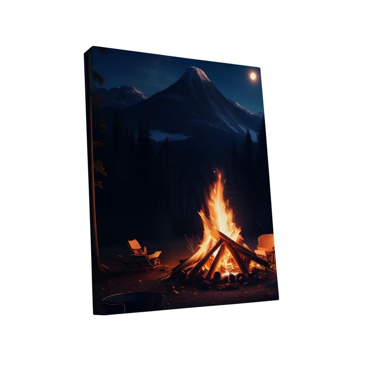 Tablou canvas Intelli®, Decoratiuni moderne pentru Living, Dormitor, Camp Fire, A1218, 80x55 cm