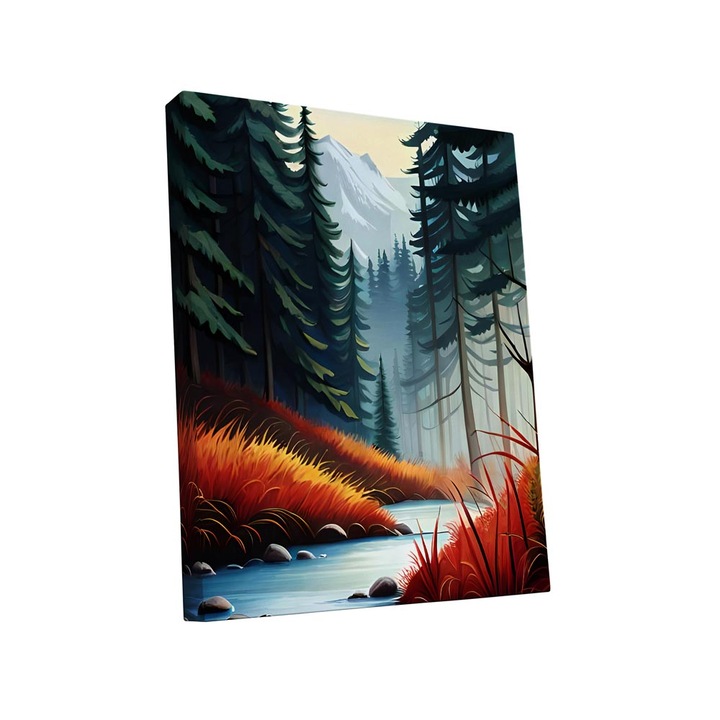 Tablou canvas Intelli®, Decoratiuni moderne pentru Living, Dormitor, Paraul de padure, A1228, 40x30 cm