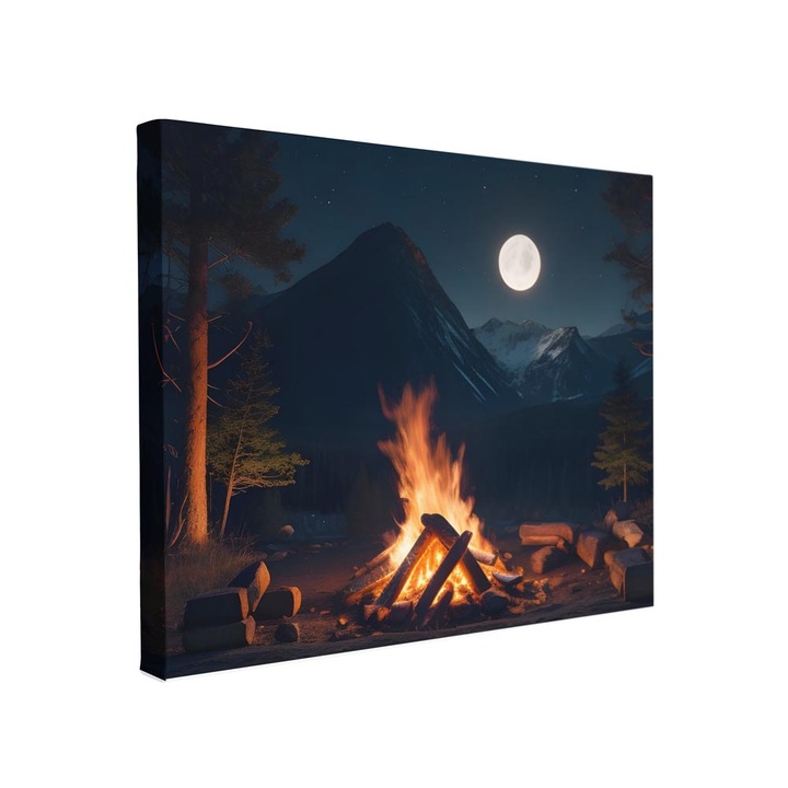 Tablou canvas Intelli®, Decoratiuni moderne pentru Living, Dormitor, Camp Fire, F1317, 100x150 cm