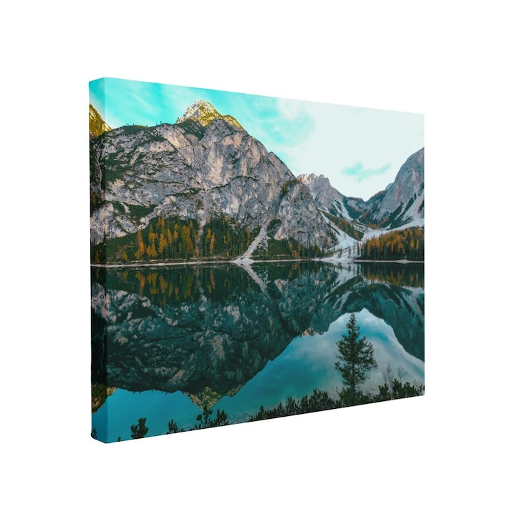 Tablou canvas Intelli®, Decoratiuni moderne pentru Living, Dormitor, Lac Intre Munti, F1351, 30x40 cm