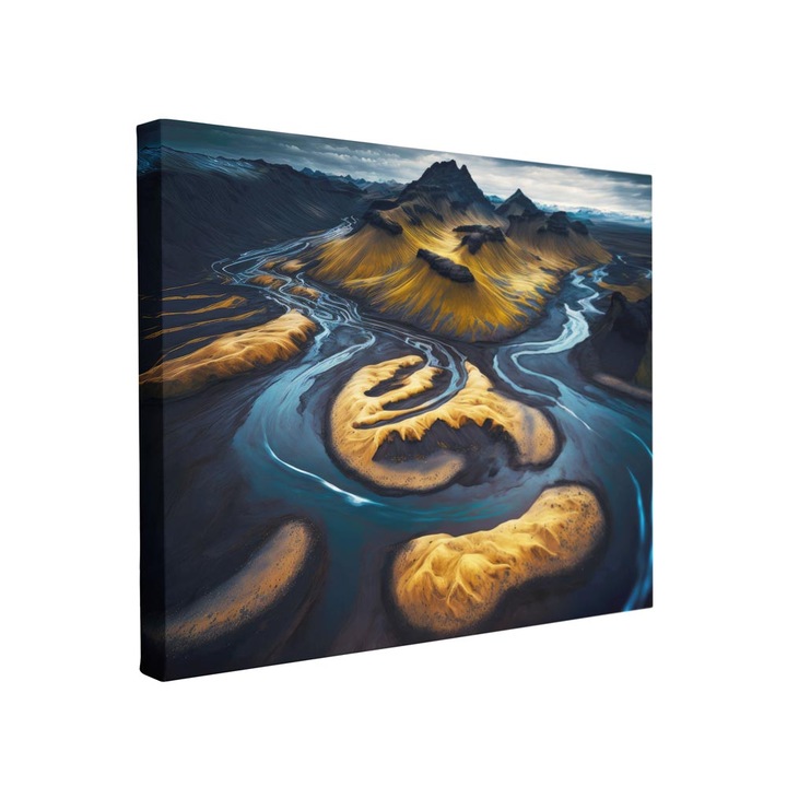 Tablou canvas Intelli®, Decoratiuni moderne pentru Living, Dormitor, Lake And Mountains, F1330, 30x40 cm