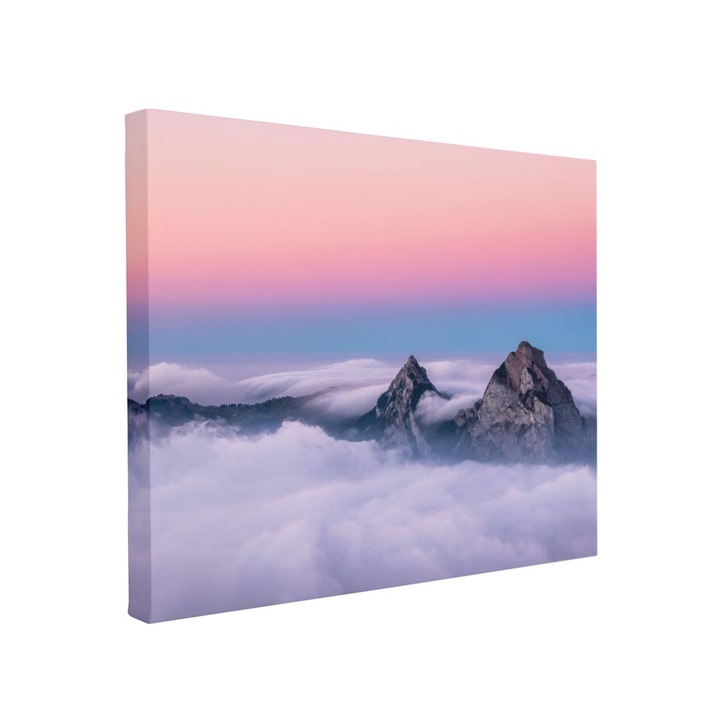 Tablou canvas Intelli®, Decoratiuni moderne pentru Living, Dormitor, Mountains And Clouds, F1331, 30x40 cm