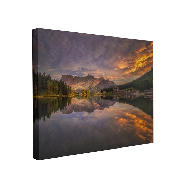 Tablou canvas Intelli®, Decoratiuni moderne pentru Living, Dormitor, Lac Intre Munti, F1420, 40x60 cm