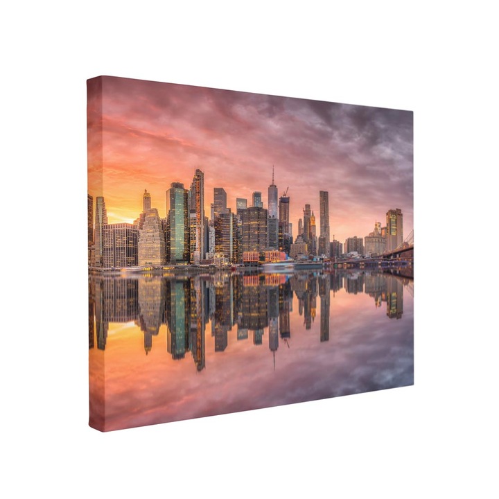 Tablou canvas Intelli®, Decoratiuni moderne pentru Living, Dormitor, Big City, F1429, 90x130 cm