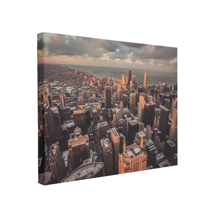 Tablou canvas Intelli®, Decoratiuni moderne pentru Living, Dormitor, Big City, F1538, 30x40 cm