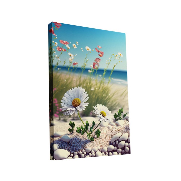 Tablou canvas Intelli®, Decoratiuni moderne pentru Living, Dormitor, Musetel la mare, AH1249, 50x30 cm