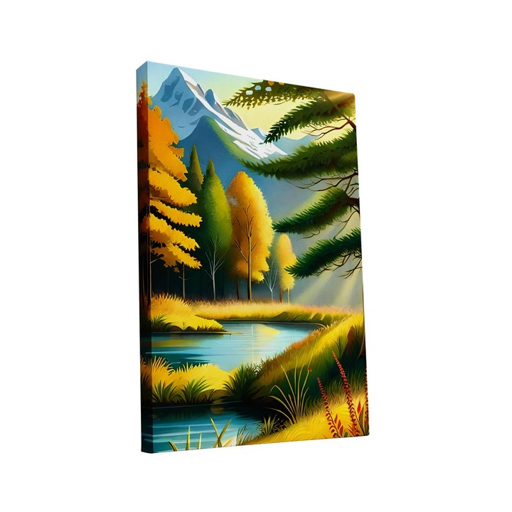 Tablou canvas Intelli®, Decoratiuni moderne pentru Living, Dormitor, Peisaj desenat, AH1270, 40x25 cm