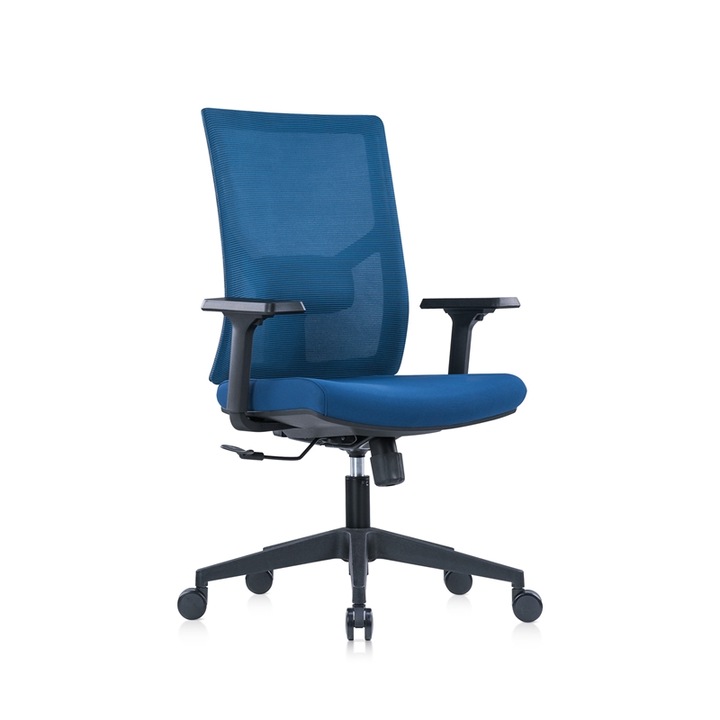 Irodai szék RFG REAL FEEL GOOD Snow Black W, sötétkék ülés, sötétkék háttámla
