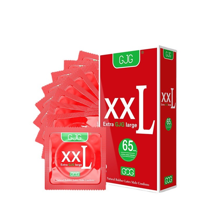 Презервативи Intense xxL, GJG, латекс, 65 мм, 10 бр, червени