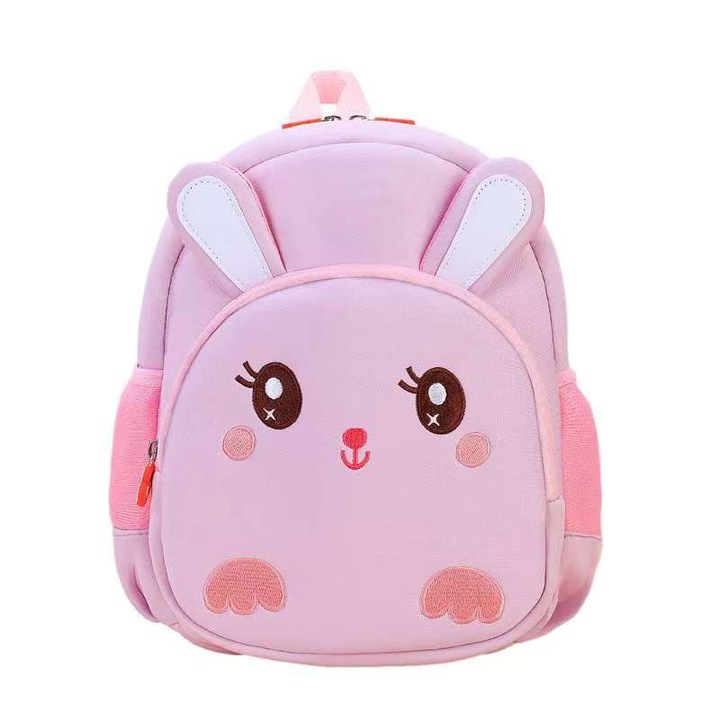 Детска раница, модел заек, S, 26x21x9 см, Розова