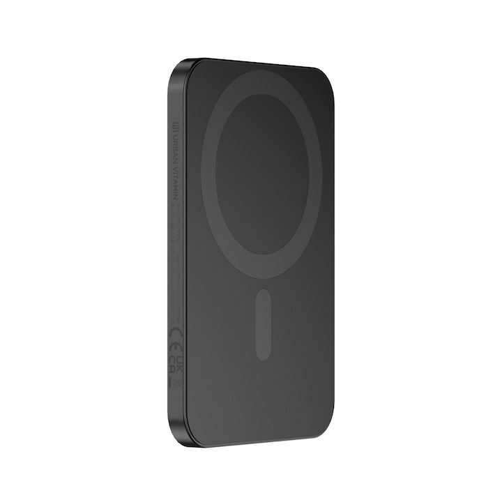 Vezeték nélküli MagSafe Slim külső akkumulátor iCharge Ronic X by Urban Vitamin 3.000 mAh, Kompatibilis iPhone 12-15 Pro és Android, Gyors töltésű MagSafe 15W, Hordozható, Type-C kábel, Fekete
