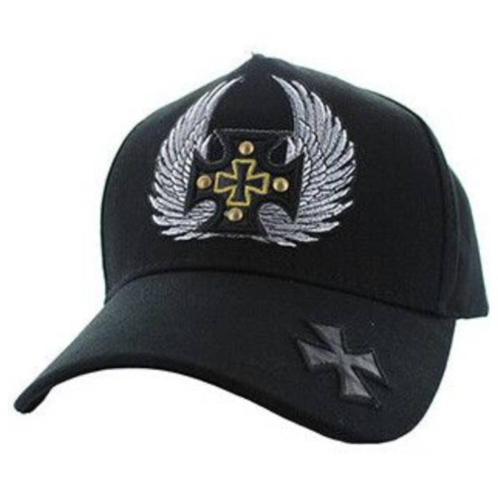 Шапка Premium Chopper, мъжка, 3D бродерия, черен цвят, регулируем размер