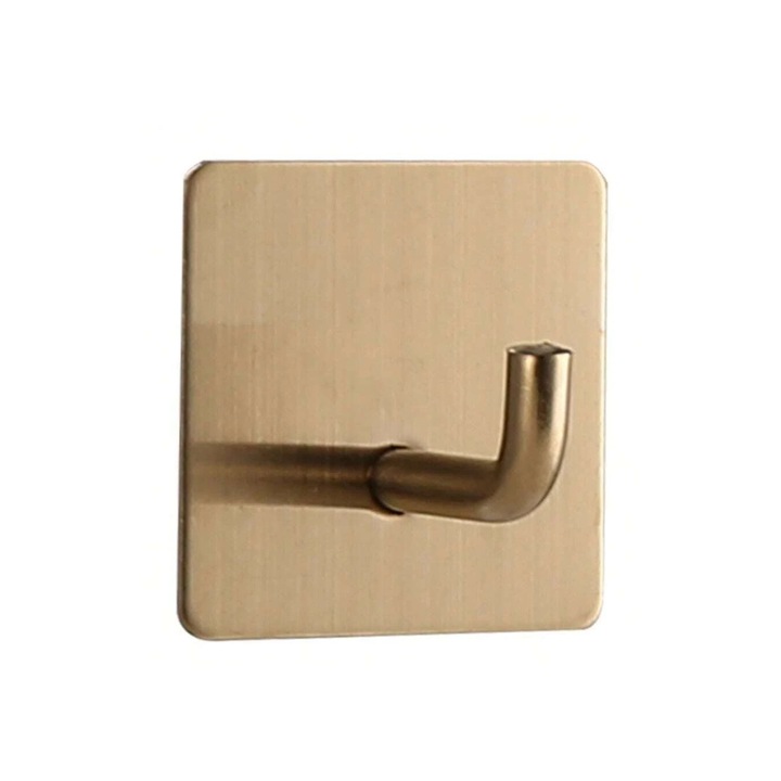 Cuier cu adeziv super rezistent, eSimplu®, pentru baie, bucatarie sau hol, auriu