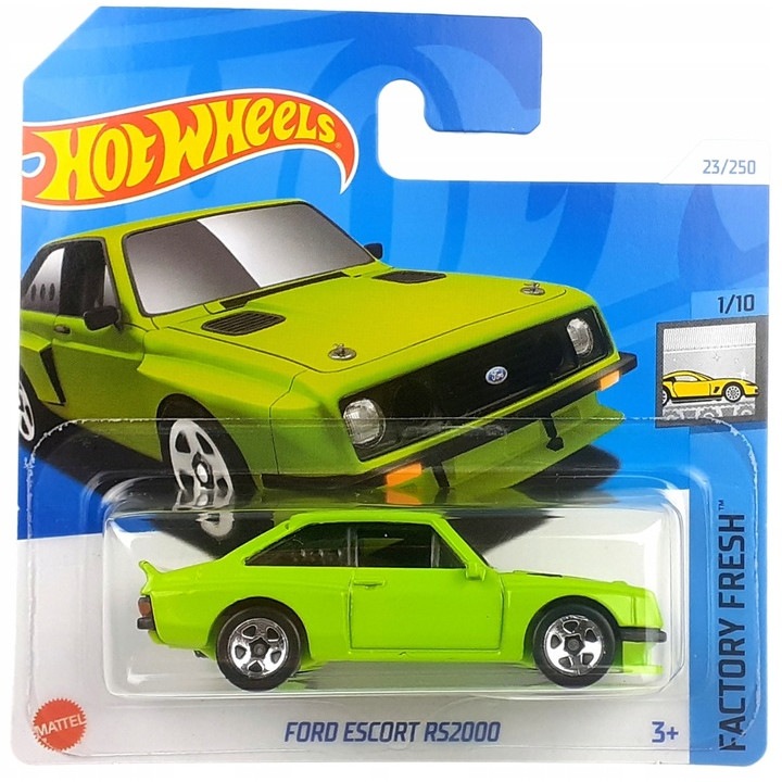 Masinuta metalica Hot Wheels, Ford Escort RS2000, Seria Factory Fresh 1/10, 2024, 1:64, verde