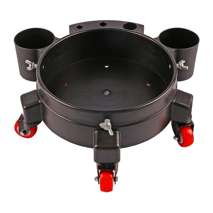 Suport cu roti pentru galeata, MaxShine, Rotire 360, 11.9 - 22 l, Negru