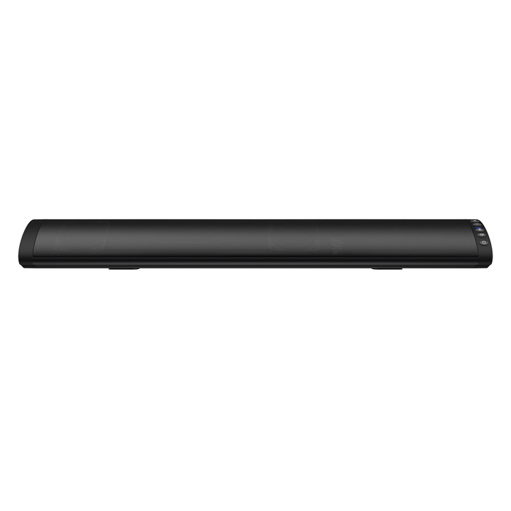 Soundbar, BOMSTOM, Bluetooth 5.0, 20W, 2.0 канала, Dolby Atmos, TFcard/USB/AUX/оптично влакно/RCA, за стенен монтаж, черен