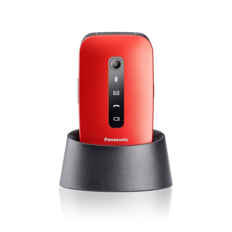 Telefon mobil Panasonic KX-TU550EXR, 4G, buton SOS, ideal pentru seniori, Rosu