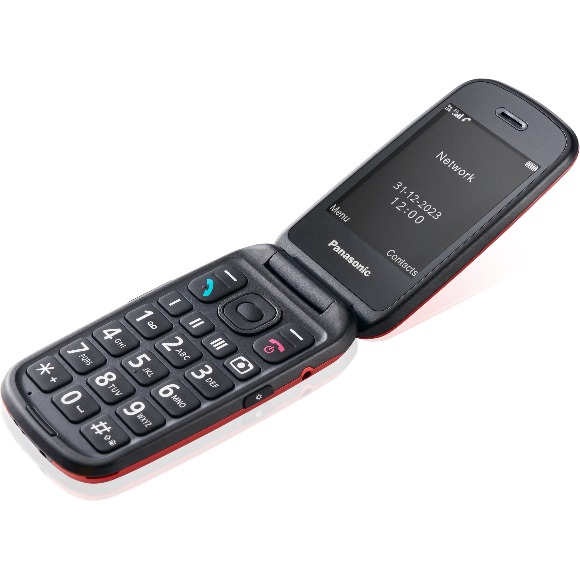 Telefon mobil Panasonic KX-TU550EXR, 4G, buton SOS, ideal pentru seniori, Rosu
