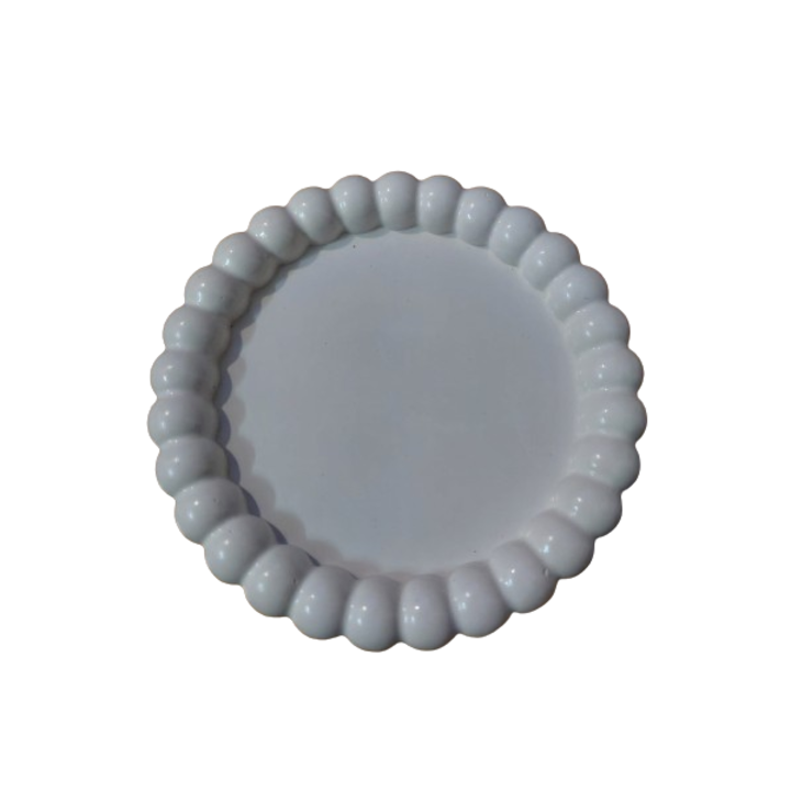 Tava din ceramica, model Bubble, alba - 150 g