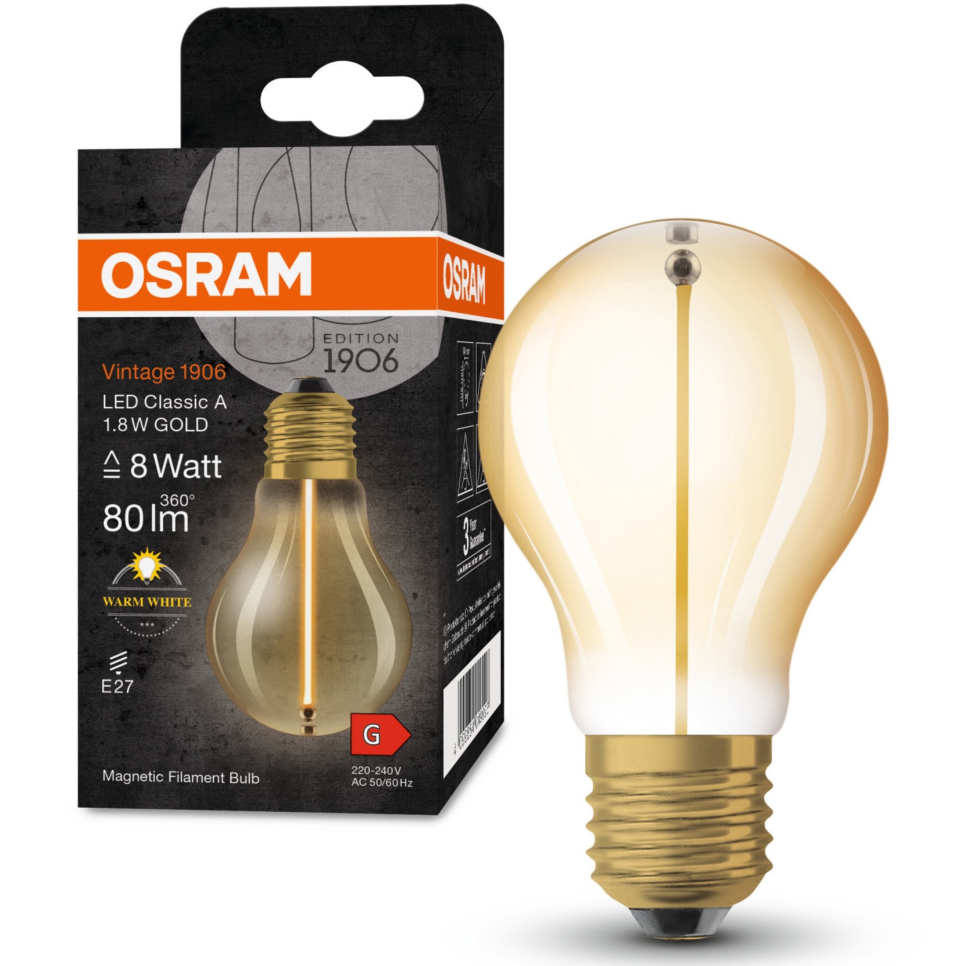 Lampada LED OSRAM Vintage 1906® Classic Globe95, 2,2W, 120lm