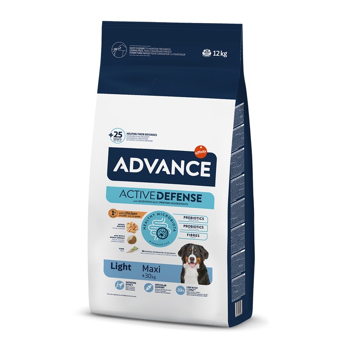 Hrana uscata pentru caini Advance, Maxi Light, 12 Kg