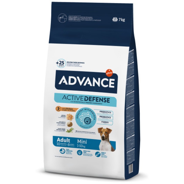Hrana uscata pentru caini Advance, Mini Adult, 7 Kg