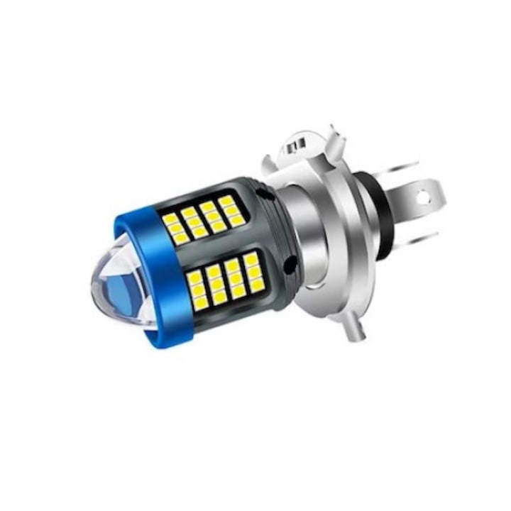 H4 LED izzó motorkerékpárhoz, robogóhoz, ATV fényszóróhoz, Plug and Play, 160W, 61 SMD, 6000K, 15000LM, Miromoto®