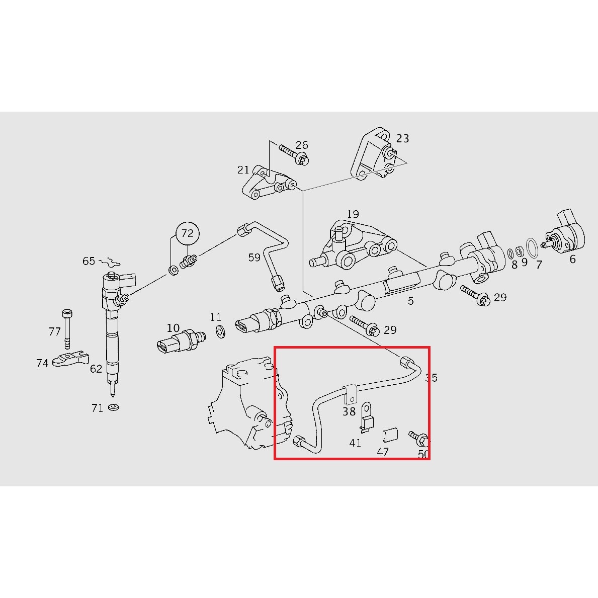 Conducta combustibil de inalta presiune, MercedesBenz, Diesel, OM611