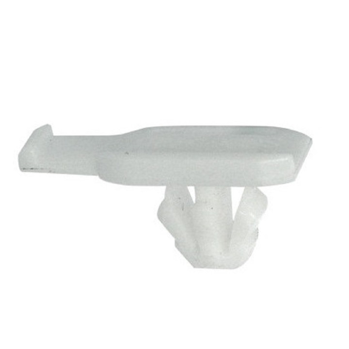 Set 6 clipsuri auto Restagraf, 9 mm, plastic, alb, pentru fixare bandouri