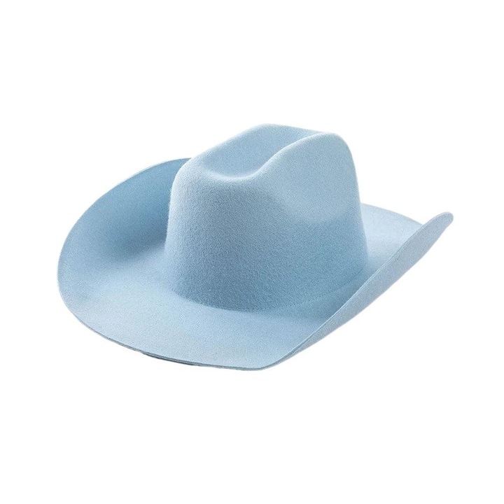 Palarie dama, bleu, din lana, stil cowboy, Malea, Pursehuit