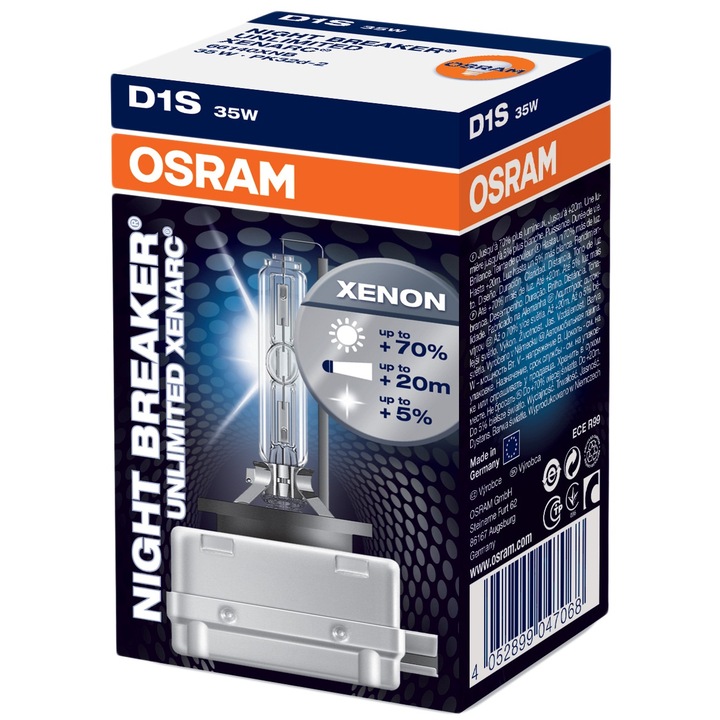 Bec auto Xenon pentru far Osram D1S Night Breaker Unlimited, up to 70%, 35W, 1 Buc