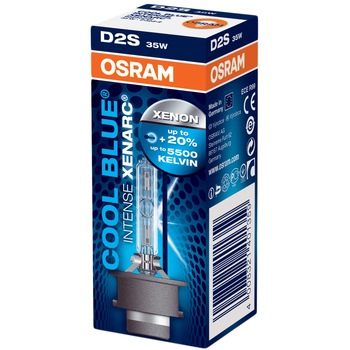 Bec auto Xenon pentru far Osram D2S Cool Blue Intense, up to 20%, 35W, 1 Buc Bec auto Xenon pentru far Osram D2S Cool Blue Intense, up to 20%, 35W, 1 Buc