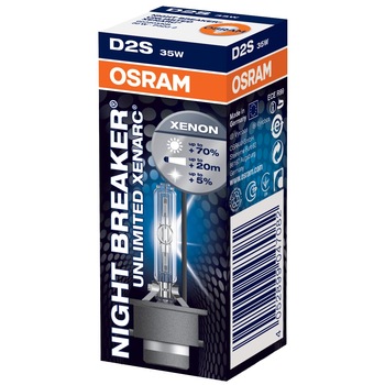 Bec auto Xenon pentru far Osram DS2 Night Breaker Unlimited, up to 70%, 35W, 1 Buc Bec auto Xenon pentru far Osram DS2 Night Breaker Unlimited, up to 70%, 35W, 1 Buc
