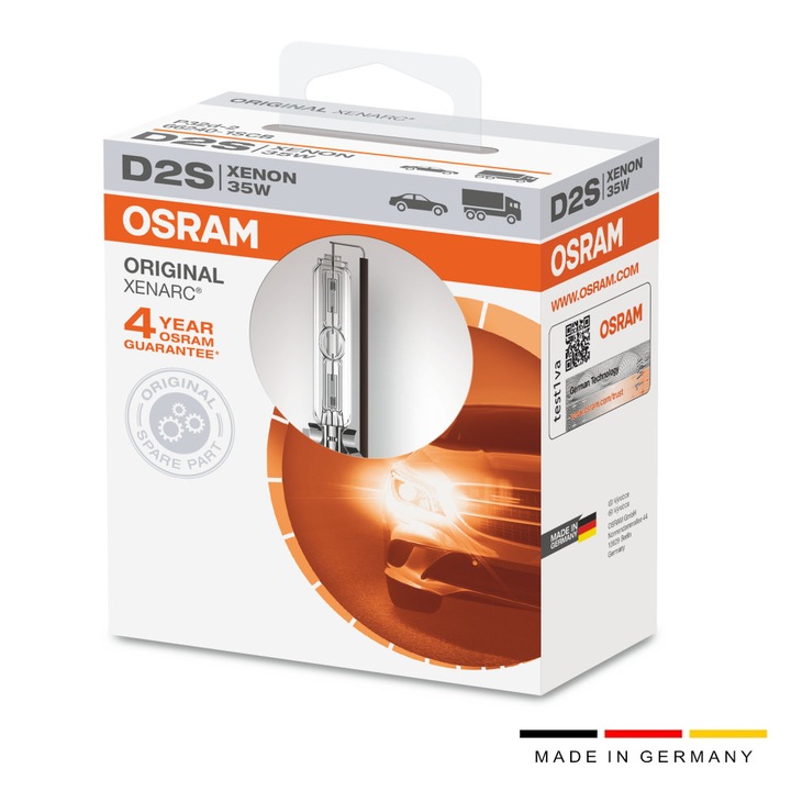 Ксенонова крушка за фар D2S Osram Original Soft Care Box 66240-1SCB 35W P32D-2 SCB1 1бр