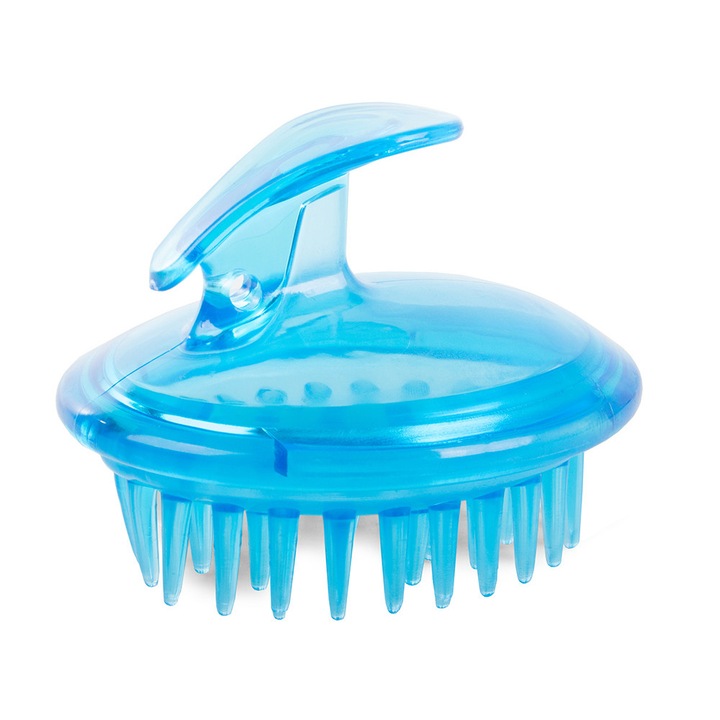 Perie pentru masaj capilar, UBX, din silicon, 9x7 cm, albastru