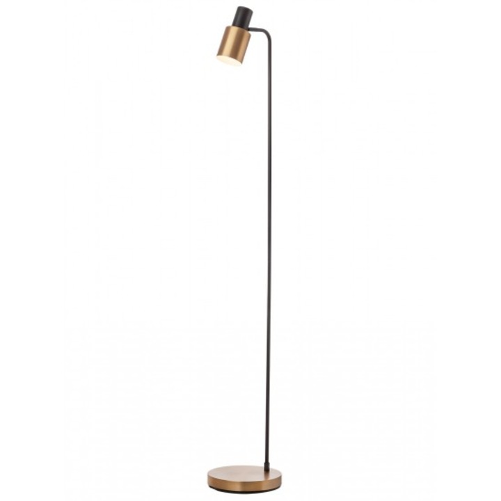 Лампа Smarter Aurum, черна/месинг, 1XE27, H.144 cm