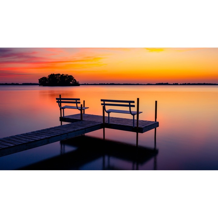 Tablou Canvas, Pontonul Si Apusul, 40x30 cm