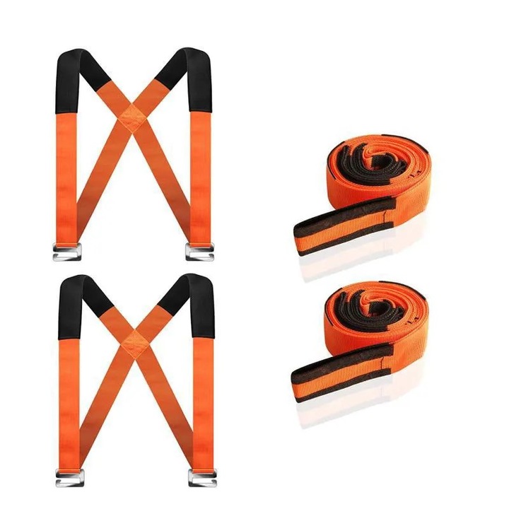 Set 2 Curele Ham pentru ridicat, mutat mobila sau alte obiecte, Portocaliu - Enz Shop