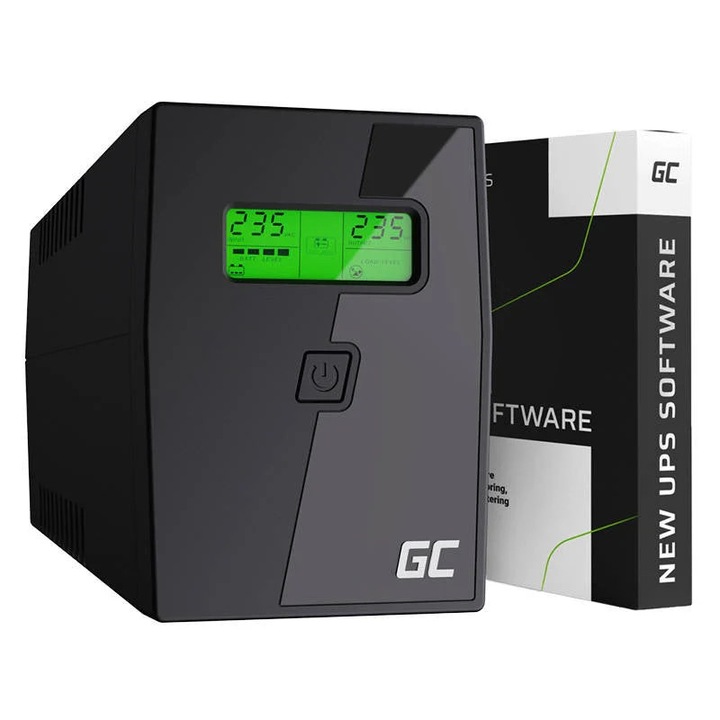 UPS Green Cell 600VA 360W Line Interactive AVR LCD Reglaj Automat al Tensiunii cu ecran tactil