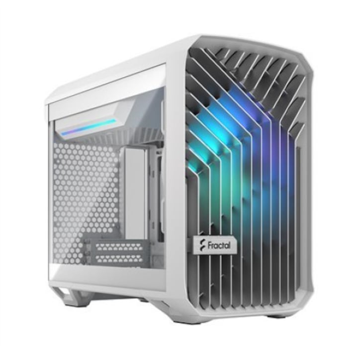 Fractal Design Torrent Nano RGB кутия, закалено стъкло, RGB осветление, бяло