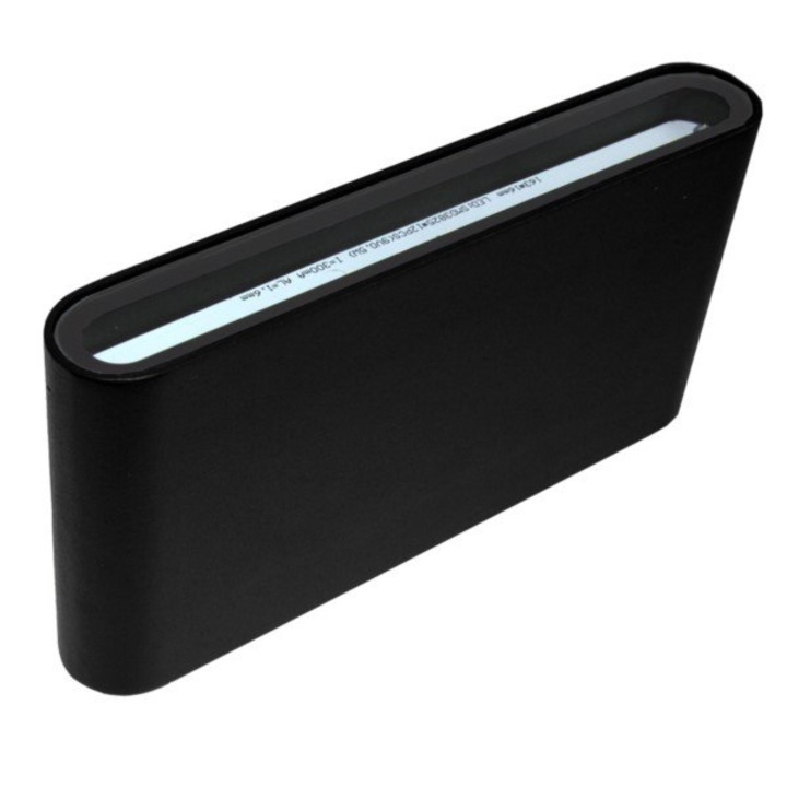 Aplica LED exterior, BOWI, aluminiu, 2 x 6W, 175 x 28 x 90 mm, Negru