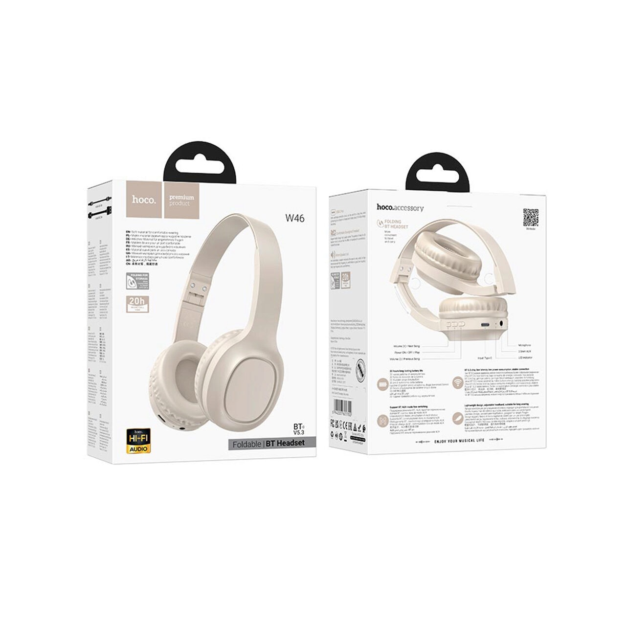 Casti Bluetooth Wireless - Hoco Charm (W46) - Milky White