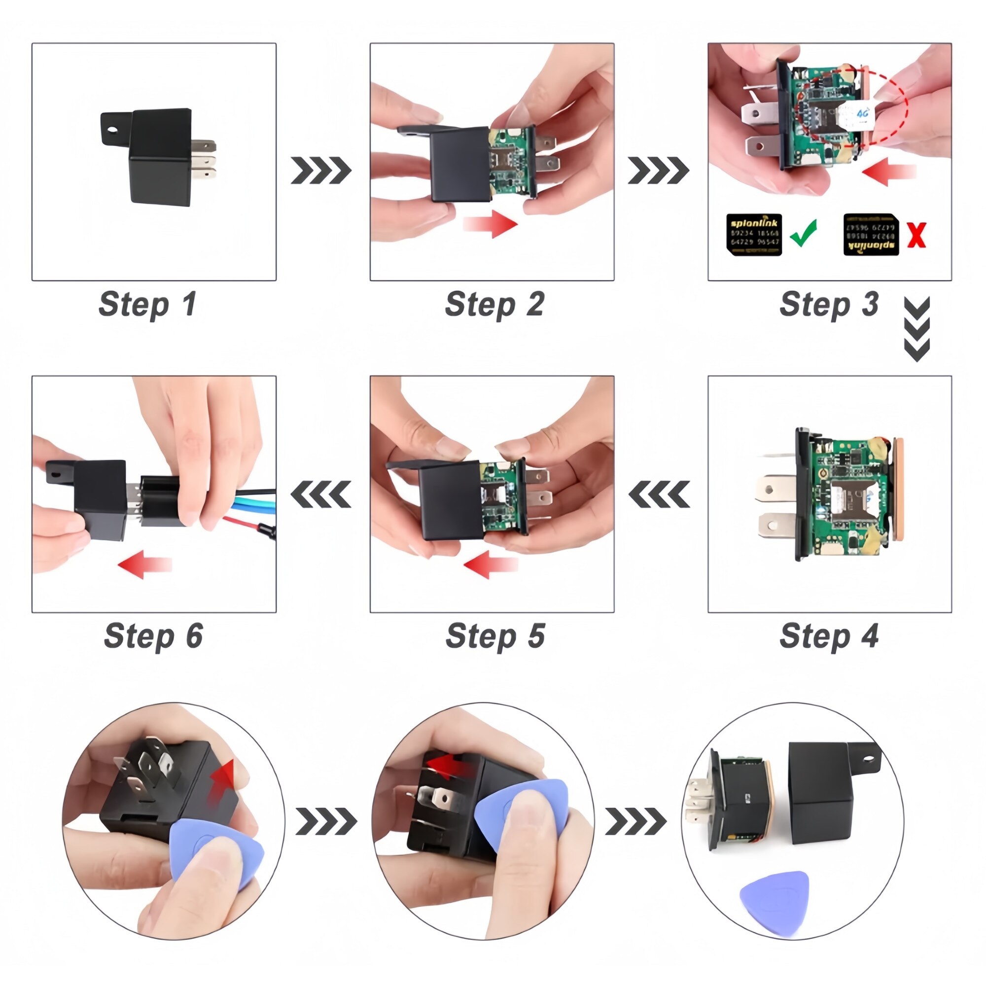 GPS Tracker Relay Shape, SZJY, C13, LBS+AGPS Location, SIM, GPRS, Vehicle Immobilization, iOS и