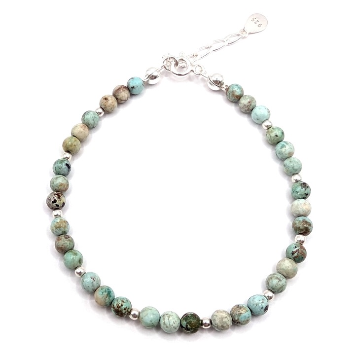 Bratara handmade, ajustabila, din argint 925, Lexy's Boutique, pietre semipretioase turcoaz natural Peru, multicolor, max. 20.00 cm