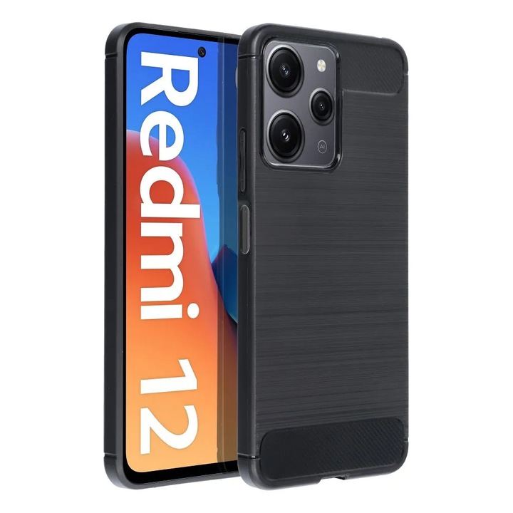 XIAOMI Redmi 12 4G / Redmi 12 5G fekete kompatibilis karbon tok