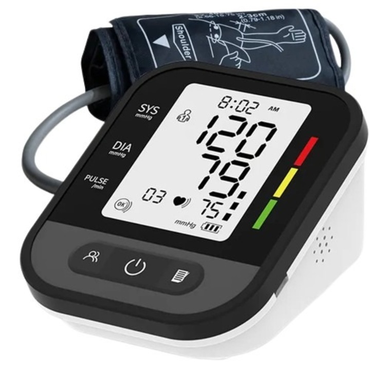 CRISTALIS SALE™ digitális kar vérnyomásmérő automatikus szisztolés/diasztolés vérnyomásmérés, nagy pontosságú érzékelő, LCD képernyő, állítható mandzsetta, hordozható