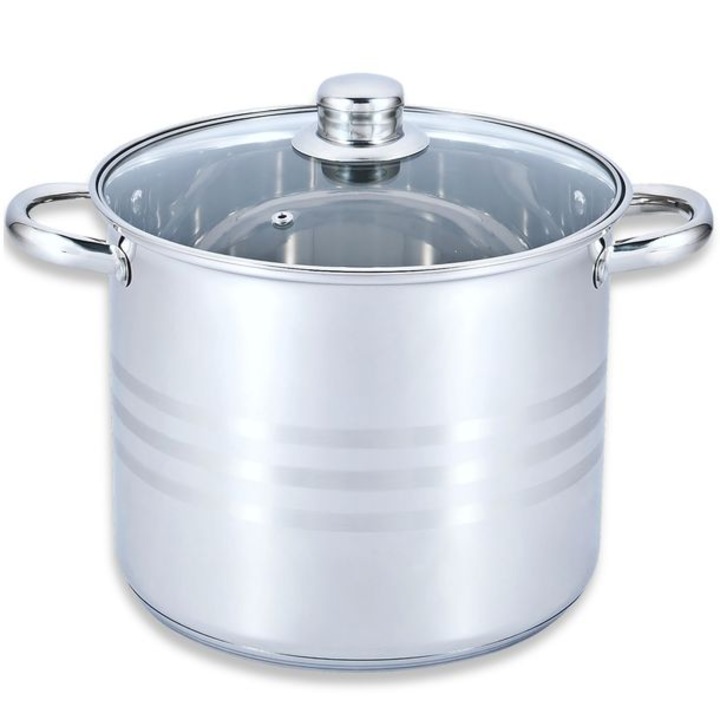 Fazék 20cm 5 3 l (magasság) rozsdamentes acélból tűzálló fedéllel EB 542